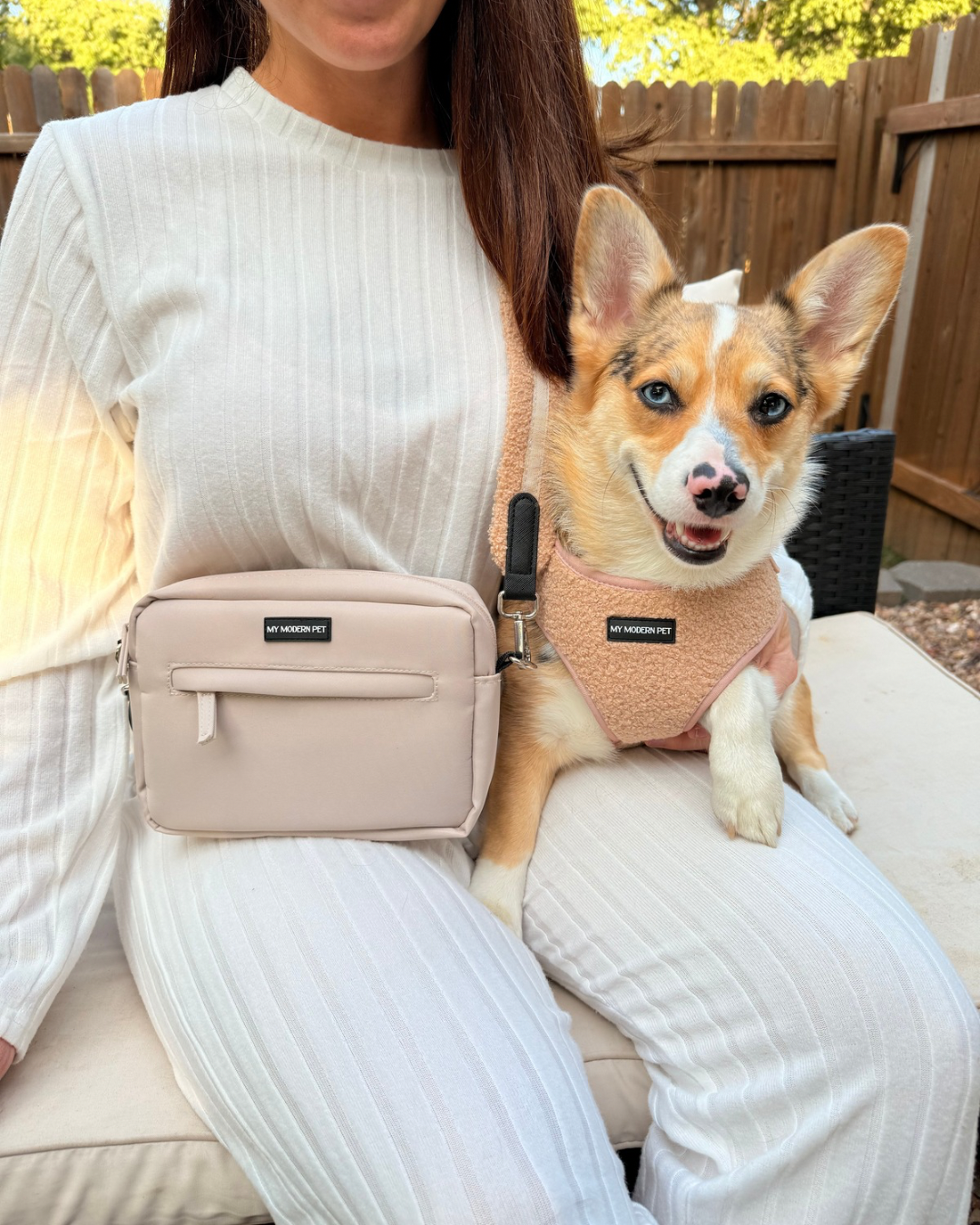 Dog Walking Desert Tan Bag Bundle- Teddy Strap