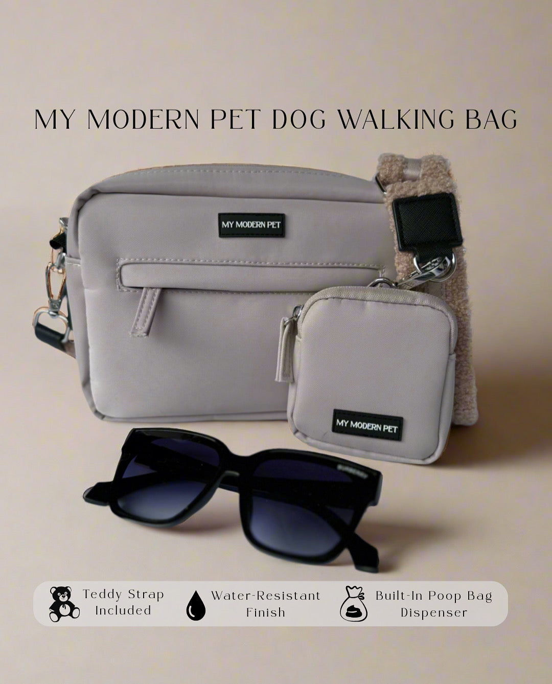 Dog Walking Desert Tan Bag Bundle- Teddy Strap