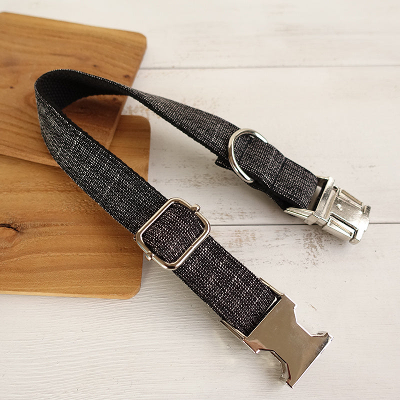 Black and silver dog collar