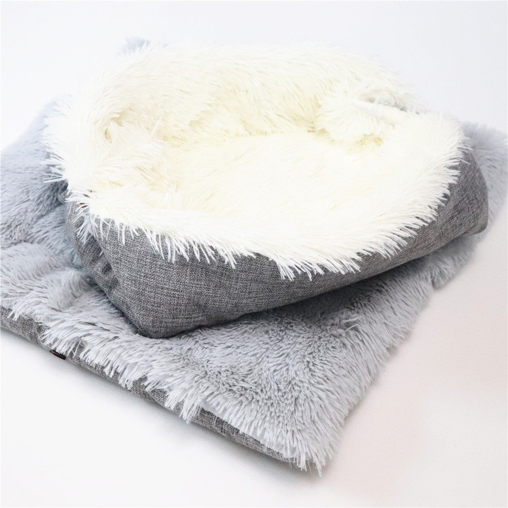 Plush Comfort Convertible Dog or Cat Bed