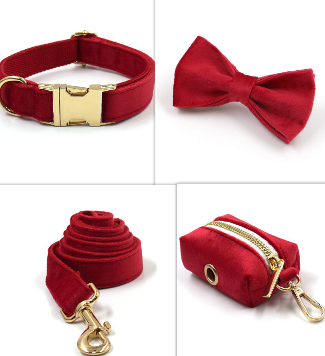 Ruby Red Dog Leash and Harness Set