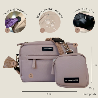 Dog Walking Desert Tan Bag Bundle- Teddy Strap