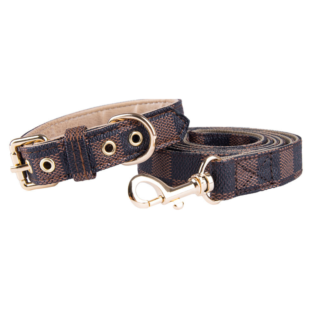 Checkered Heritage Leash and Collar Set