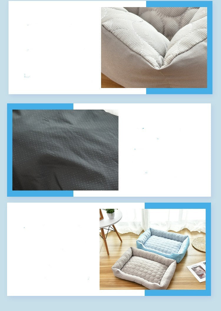 Light Blue and C=Grey Cozy Dog Bed