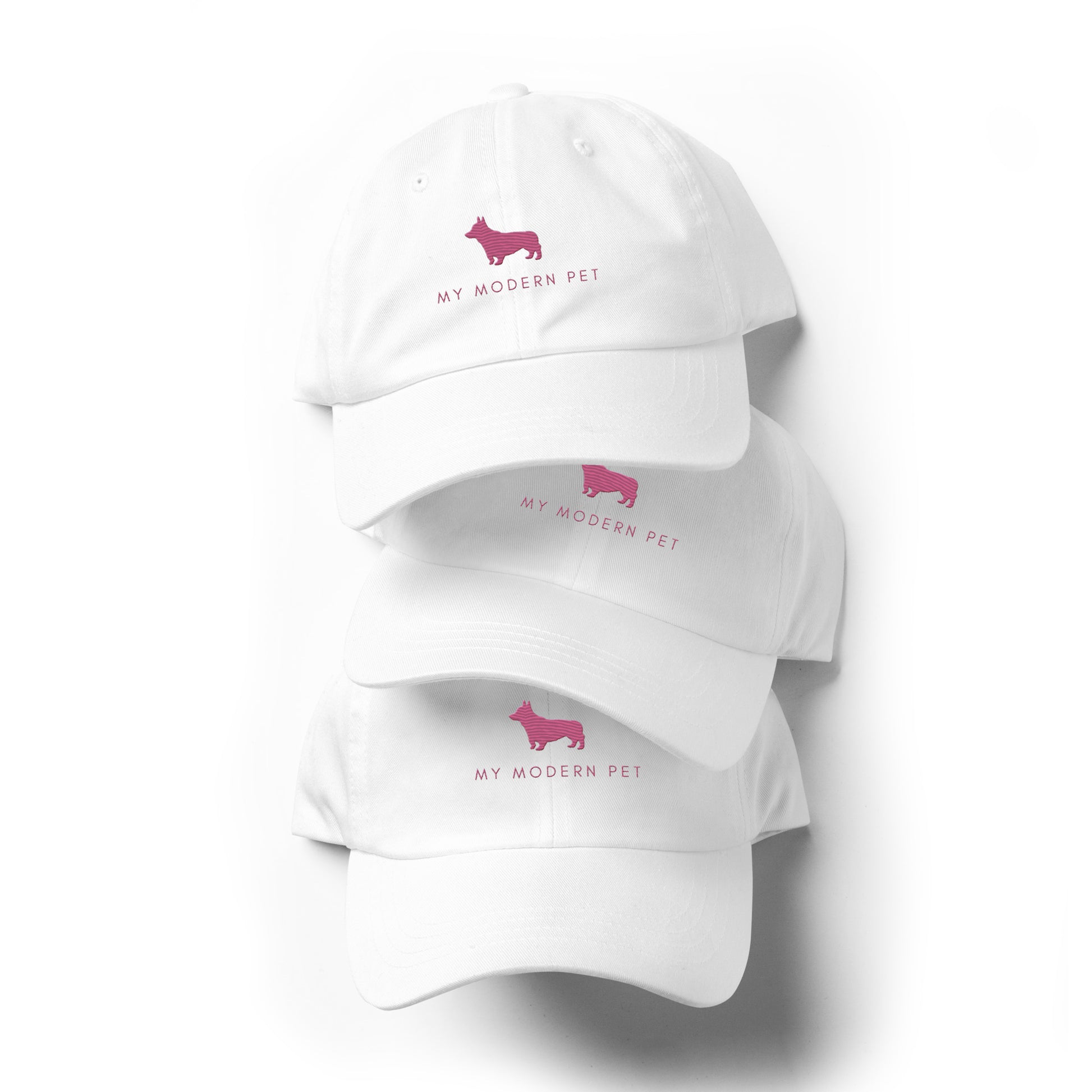 White dog dad hat pet lovers