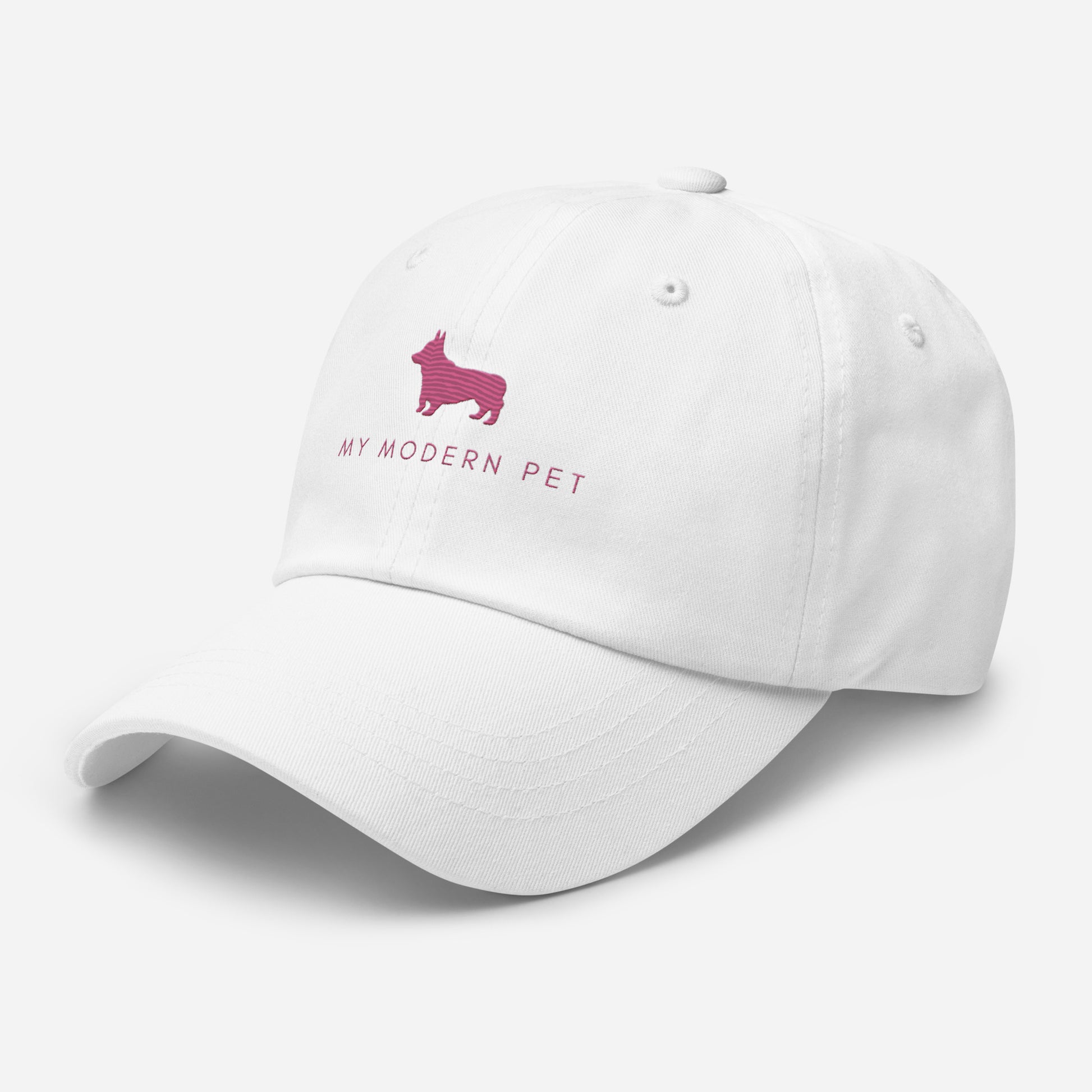 White dog dad hat pet lovers women