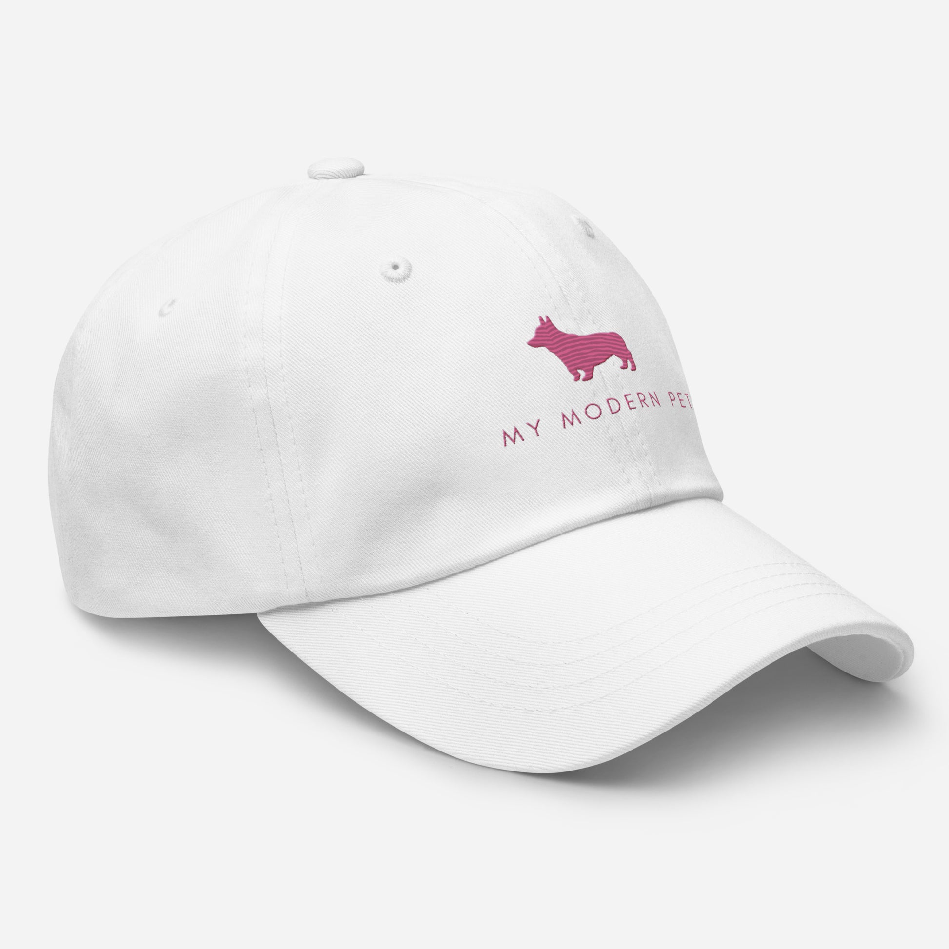 White dog dad hat pet lovers