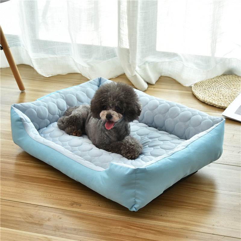 Light Blue Medium Cozy Dog Bed