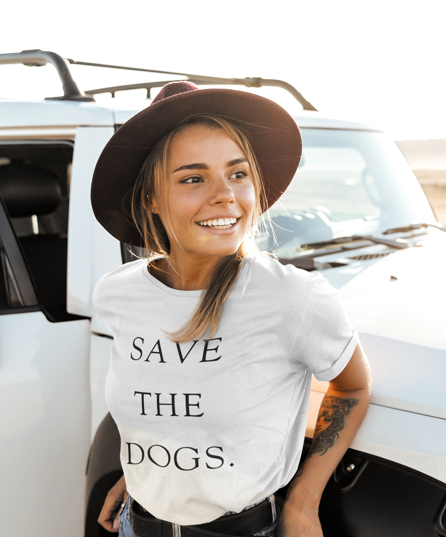 Womens Short-Sleeve "Save The Dogs" T-Shirt