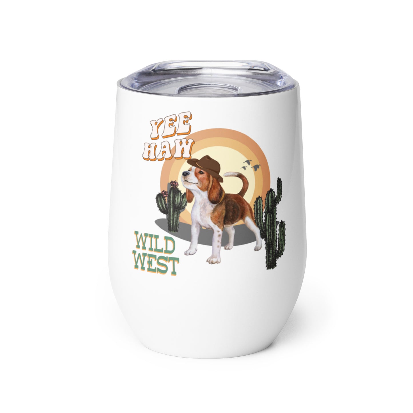 Wild west dog Wine tumbler