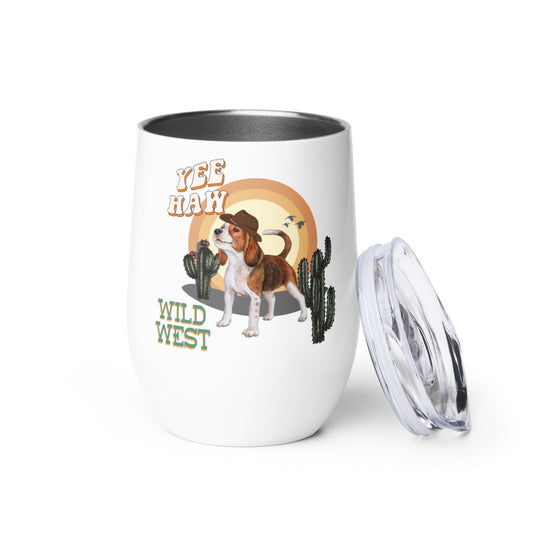 Wild west dog Wine tumbler